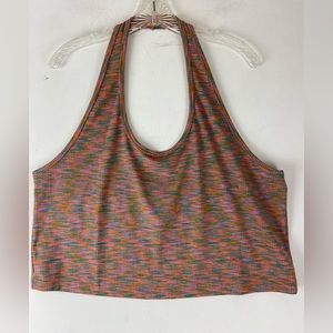 Divided Multicolor Halter Crop Top Size Medium